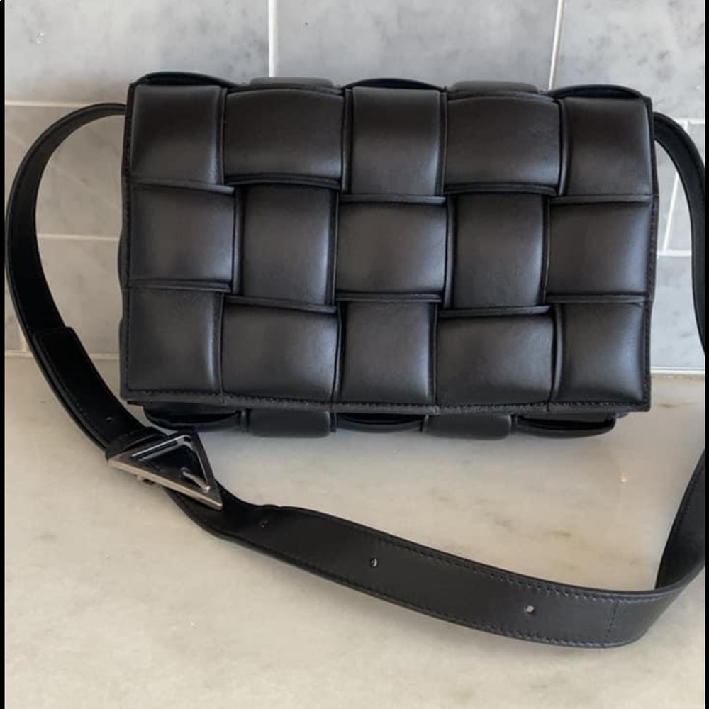 Black Bottega Padded Cassette bag